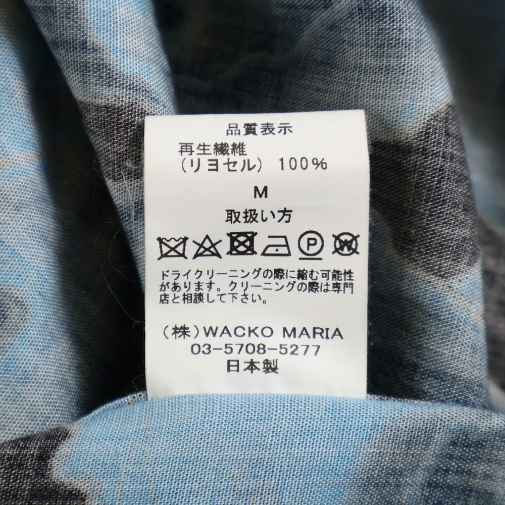WACKO MARIA(ワコマリア) ×56TATTOO STUDIO HAWAIIAN SHIRT L/S 56 タトゥースタジオ ハワイアン スカル 長袖シャツ ブルー