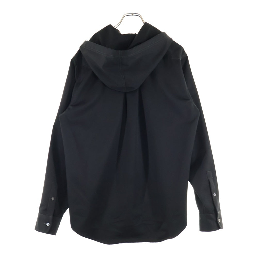 MARNI(マルニ) 22AW Wool Shirt ウールギャバジン フーデットシャツ 長袖シャツ ブラック CUMU0195A0 UTW926