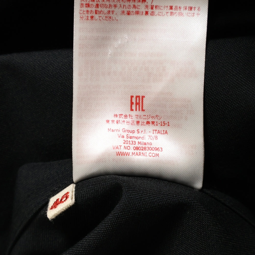 MARNI(マルニ) 22AW Wool Shirt ウールギャバジン フーデットシャツ 長袖シャツ ブラック CUMU0195A0 UTW926