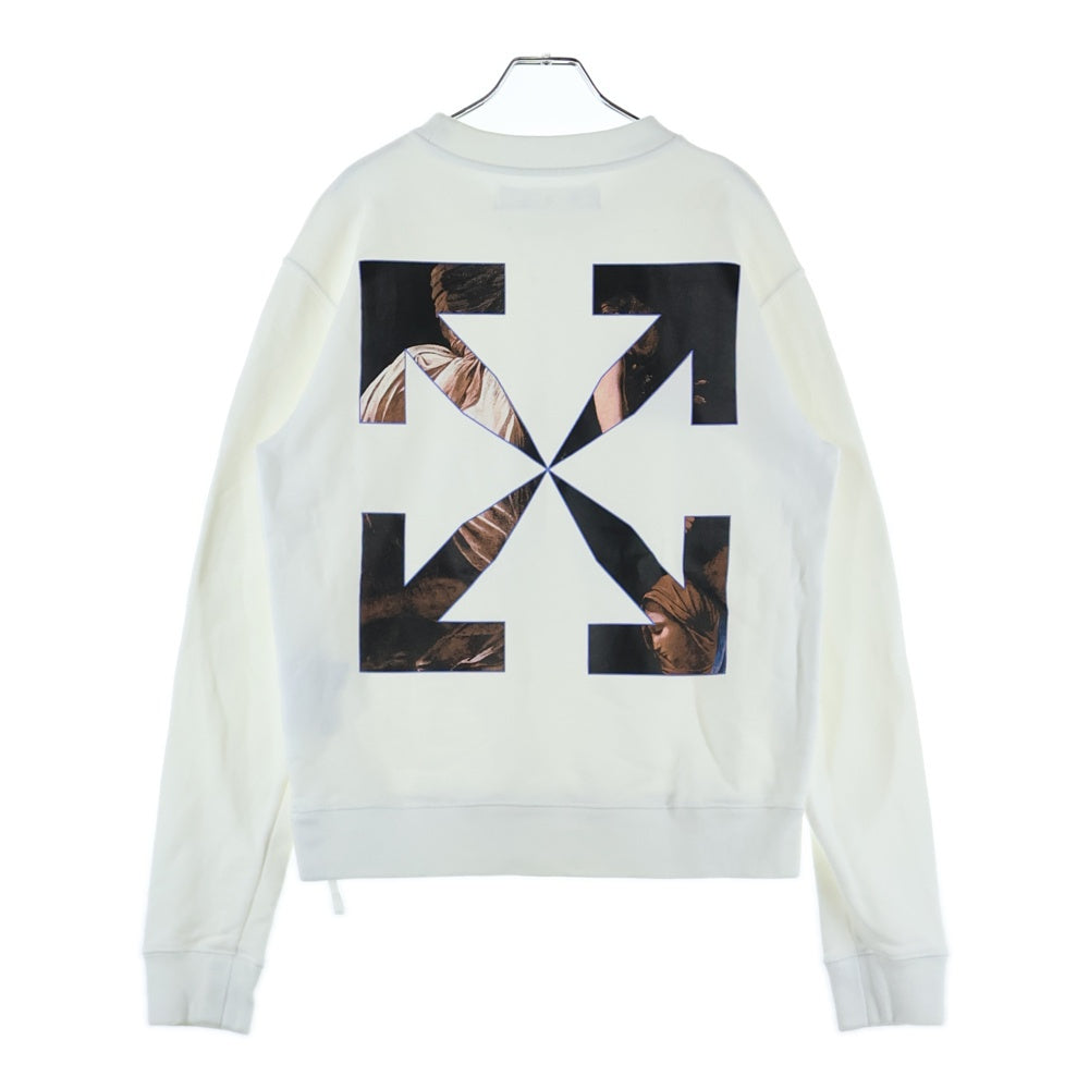 OFF-WHITE(オフホワイト) 20AW Caravaggio Angel Arrow Logo Sweatshirt カラヴァッジョ クルーネックスウェットトレーナー ホワイト OMBA025E20FLE005