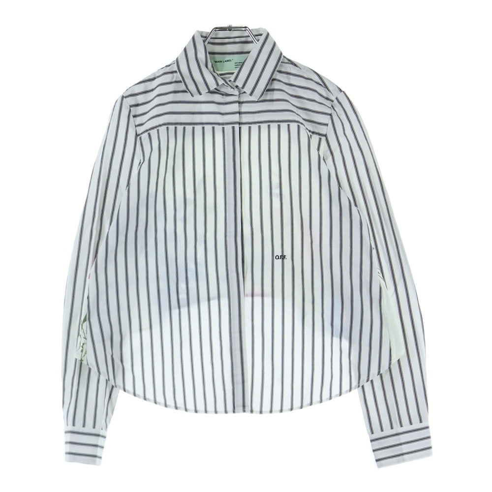 OFF-WHITE(オフホワイト) 18AW Stripe Shirt 長袖ストライプシャツ ホワイト レディース OWGA047E18742029