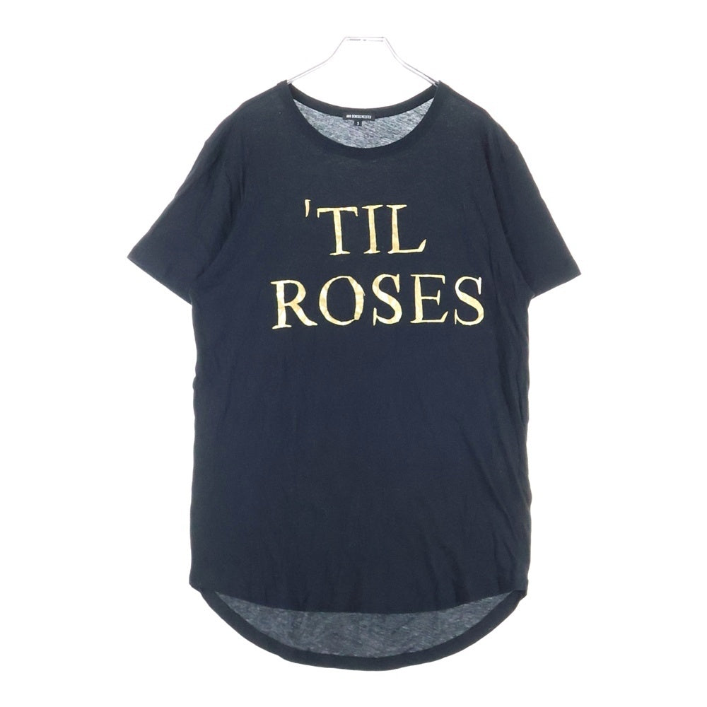 ANN DEMEULEMEESTER(アンドゥムルメステール) 19AW TIL ROSES フロントロゴプリント 半袖Tシャツ ブラック