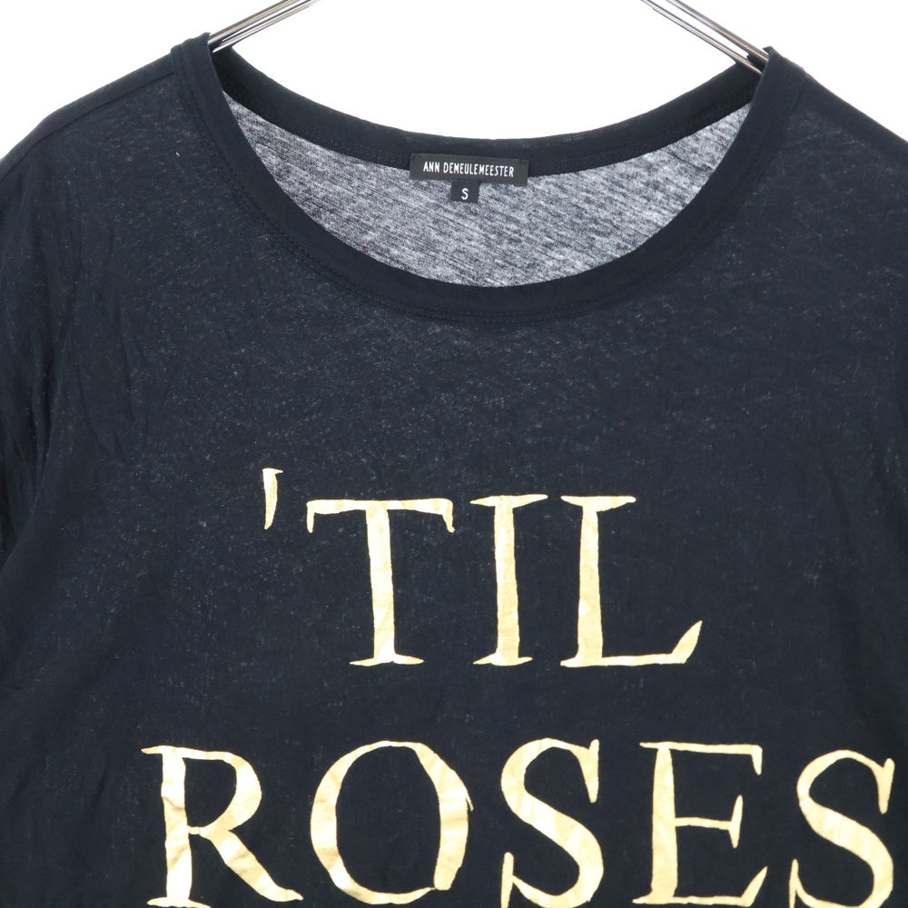 ANN DEMEULEMEESTER(アンドゥムルメステール) 19AW TIL ROSES フロントロゴプリント 半袖Tシャツ ブラック