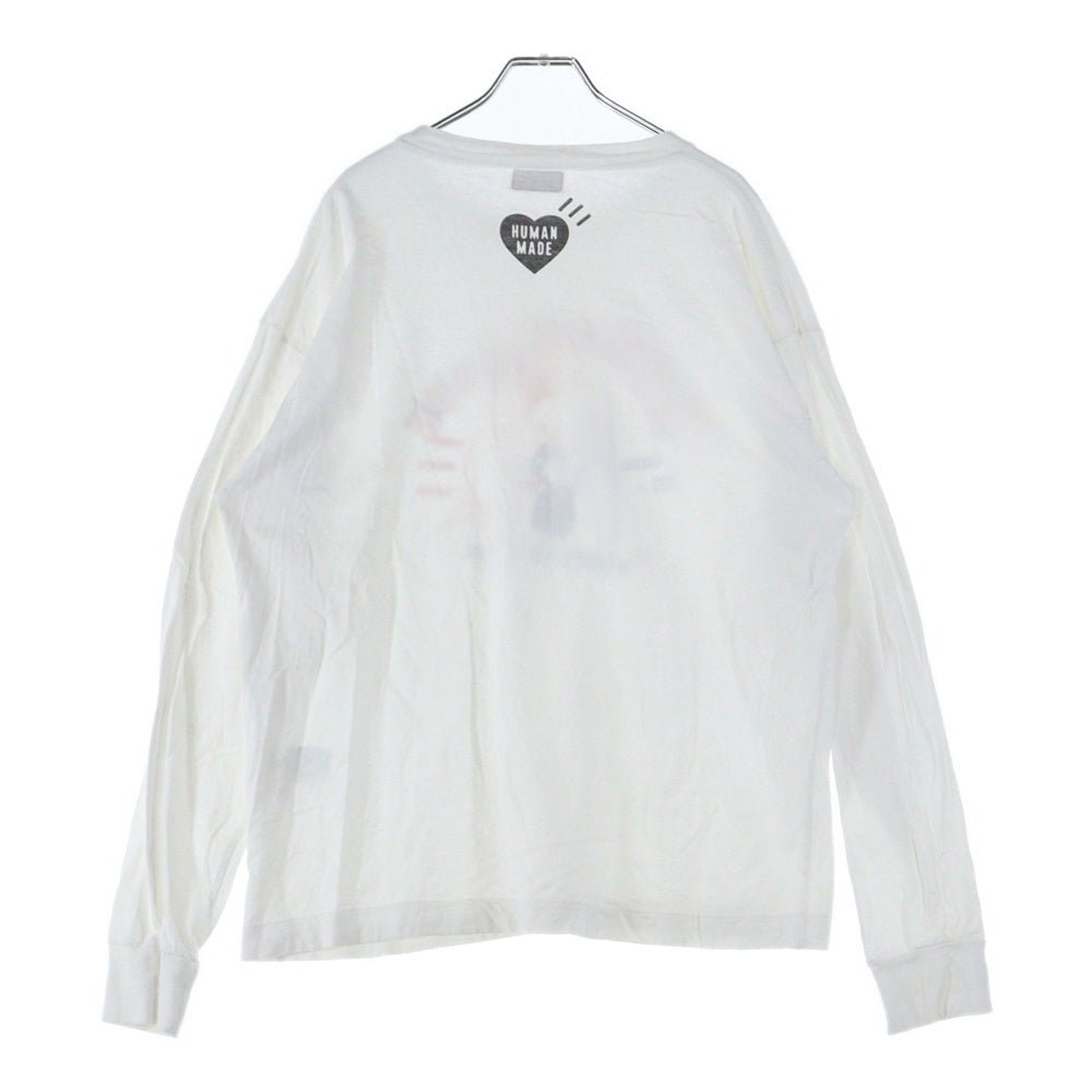 HUMAN MADE(ヒューマンメイド) 25SS GRAPHIC L/S T-SHIRT The Future is in the past 長袖Tシャツ ロンT ホワイト