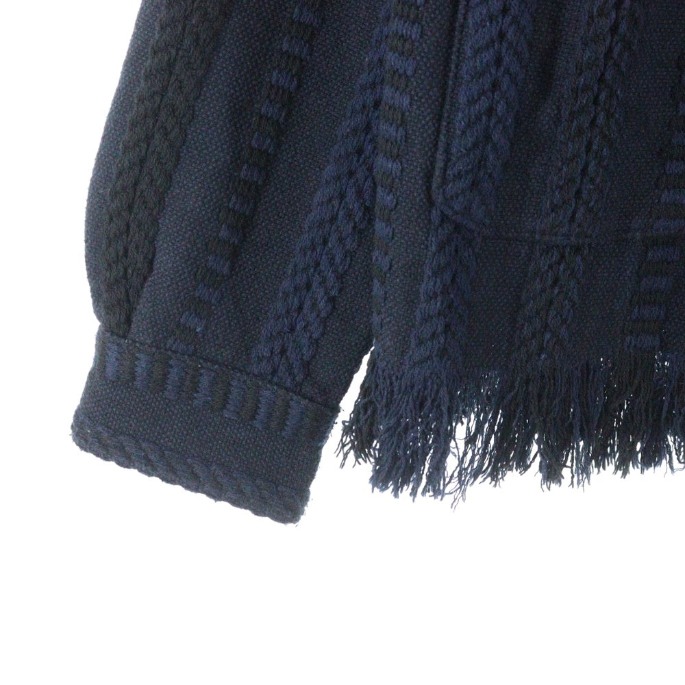 KITH(キス) 25AW Mixed Stripe Tweed Boxy Collared Overshirt ミックスストライプ ツイード ボクシー カラード オーバーシャツ 長袖シャツ ブラック
