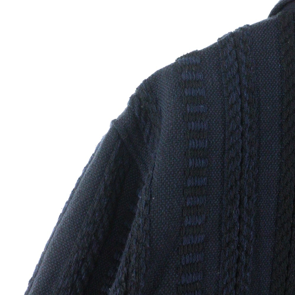 KITH(キス) 25AW Mixed Stripe Tweed Boxy Collared Overshirt ミックスストライプ ツイード ボクシー カラード オーバーシャツ 長袖シャツ ブラック