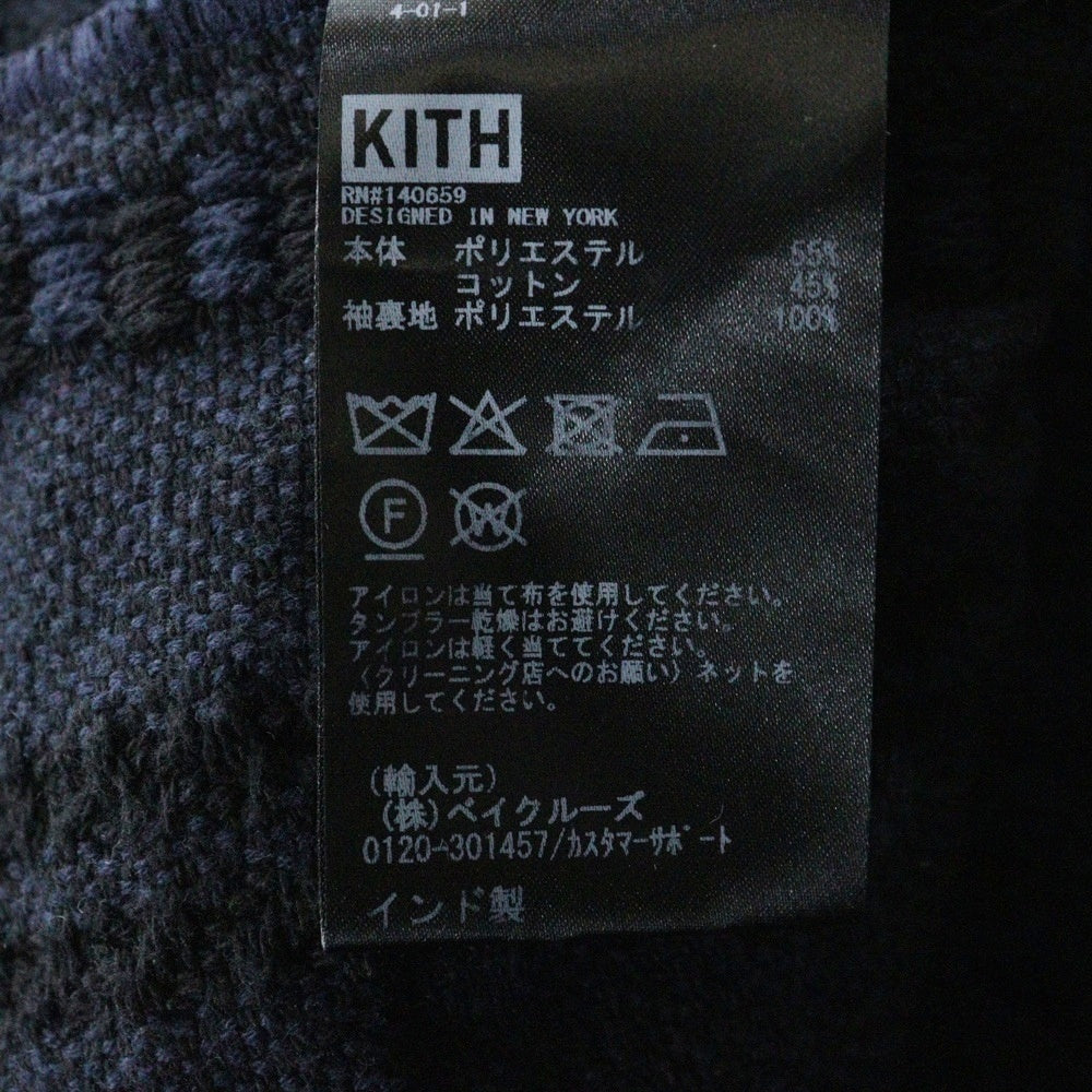 KITH(キス) 25AW Mixed Stripe Tweed Boxy Collared Overshirt ミックスストライプ ツイード ボクシー カラード オーバーシャツ 長袖シャツ ブラック