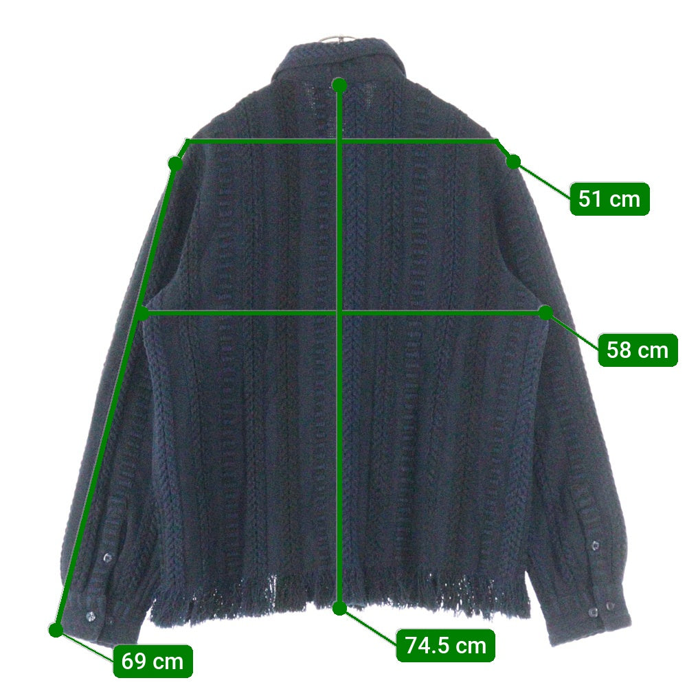 KITH(キス) 25AW Mixed Stripe Tweed Boxy Collared Overshirt