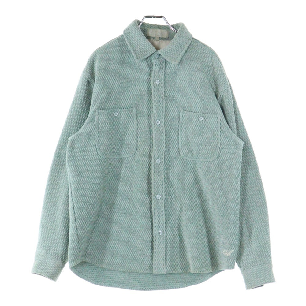KITH(キス) 24AW Chenille Tweed Apollo Shirt シェニール ツイードアポロシャツ 長袖シャツ グリーン