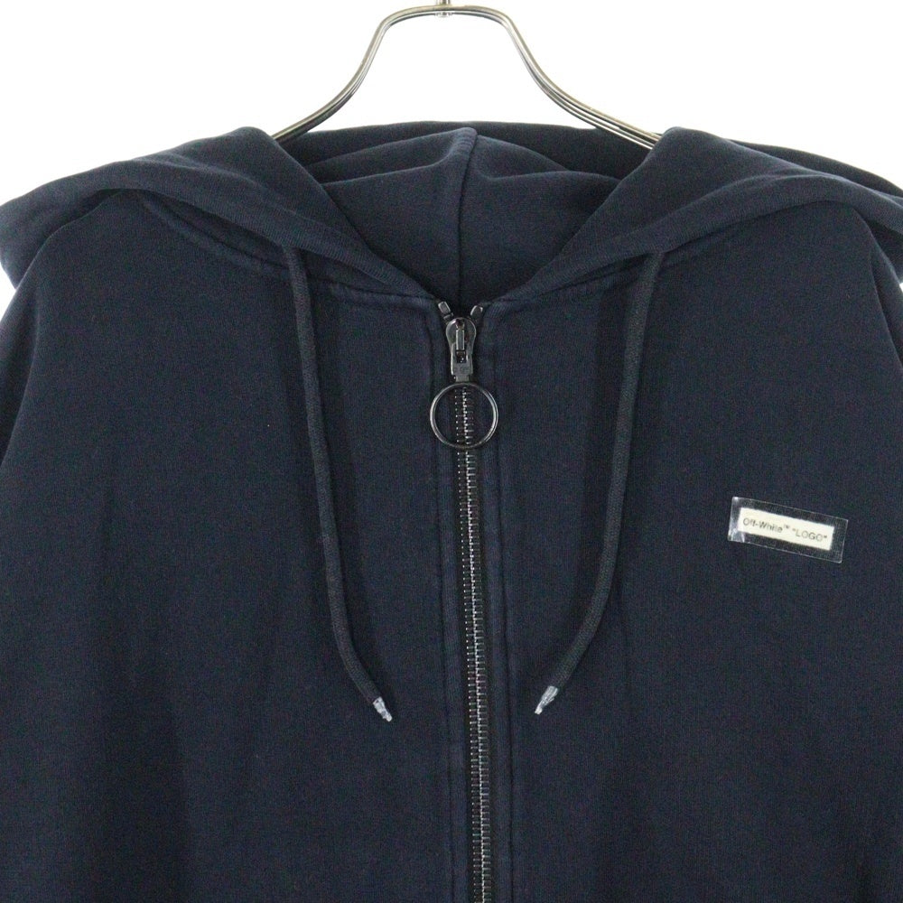 OFF-WHITE(オフホワイト) 18SS Zip Up Hoodie ジップアップスウェットパーカー フーディー ブラック OMBB030S18003108