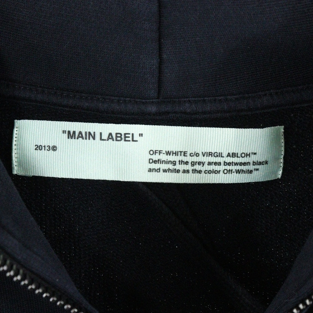 OFF-WHITE(オフホワイト) 18SS Zip Up Hoodie ジップアップスウェットパーカー フーディー ブラック OMBB030S18003108