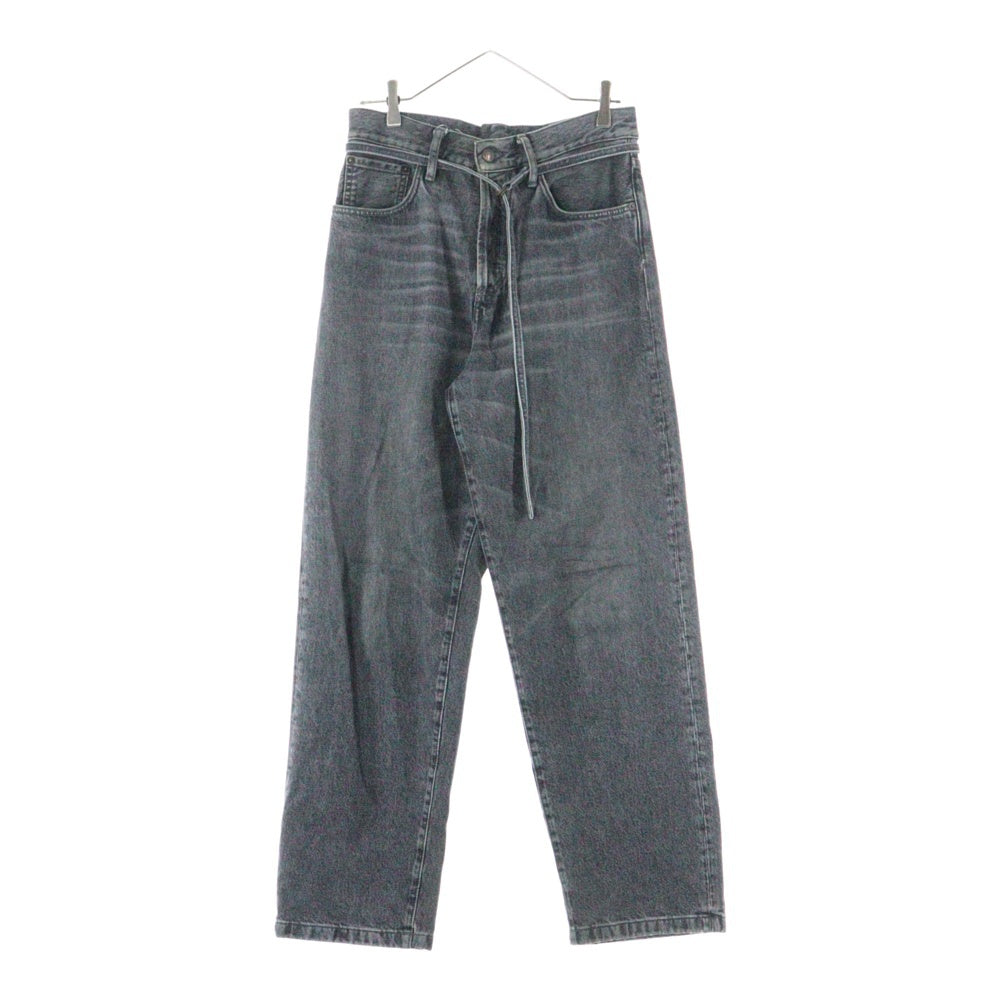 Acne Studios(アクネ ストゥディオズ) ベルテッド ワイド デニム パンツ ルーズフィットジーンズ ブラック
