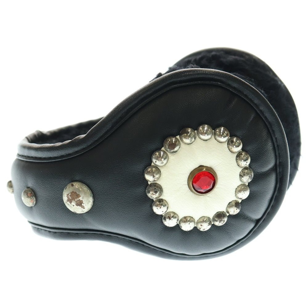 KAPITAL(キャピタル) レザースタッズイヤーマフ ブラック