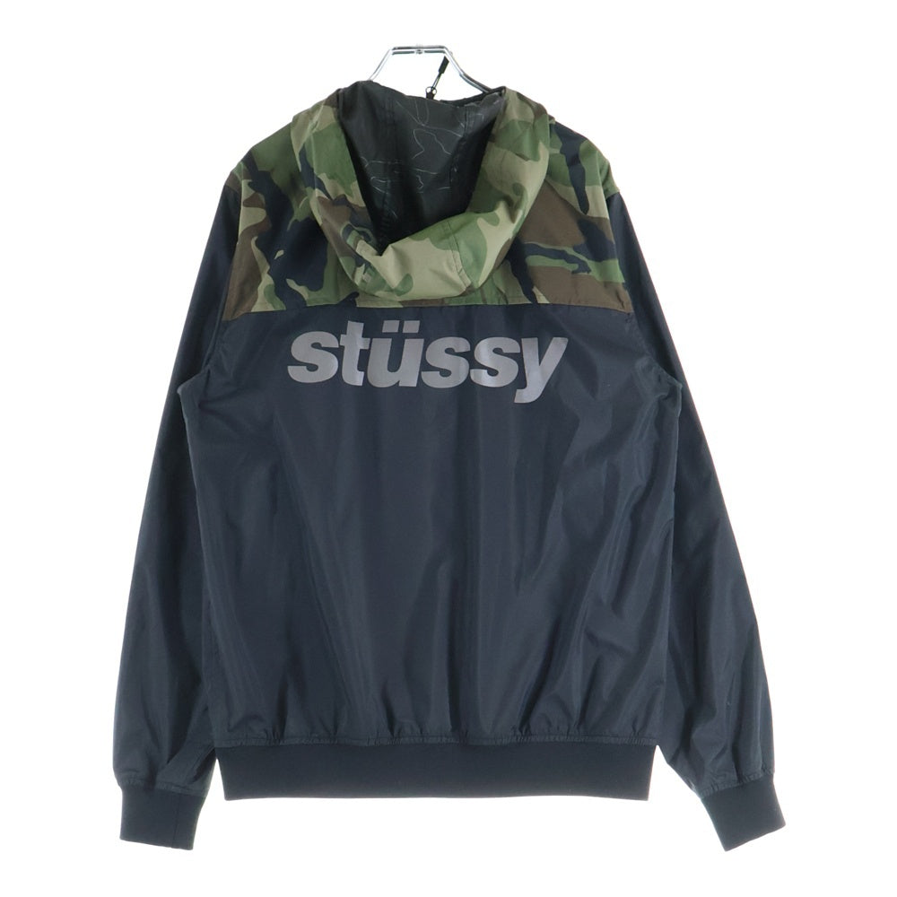 STUSSY(ステューシー) フロントロゴプリント カモフラージュ ナイロンジャケット カーキ/ブラック