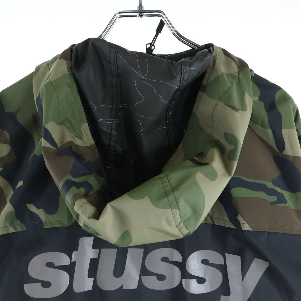 STUSSY(ステューシー) フロントロゴプリント カモフラージュ ナイロンジャケット カーキ/ブラック