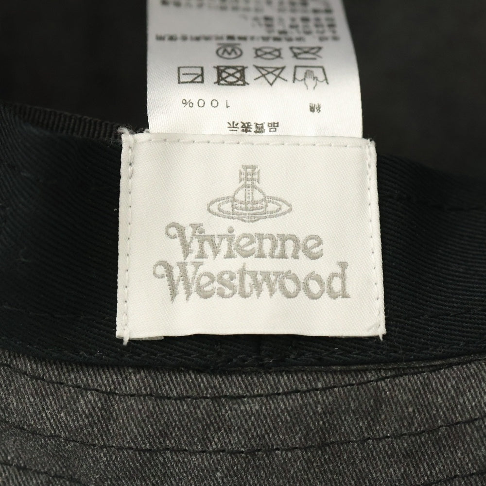 Vivienne Westwood(ヴィヴィアンウエストウッド) オーブロゴ カットオフデザイン バケットハット 帽子 ブラック