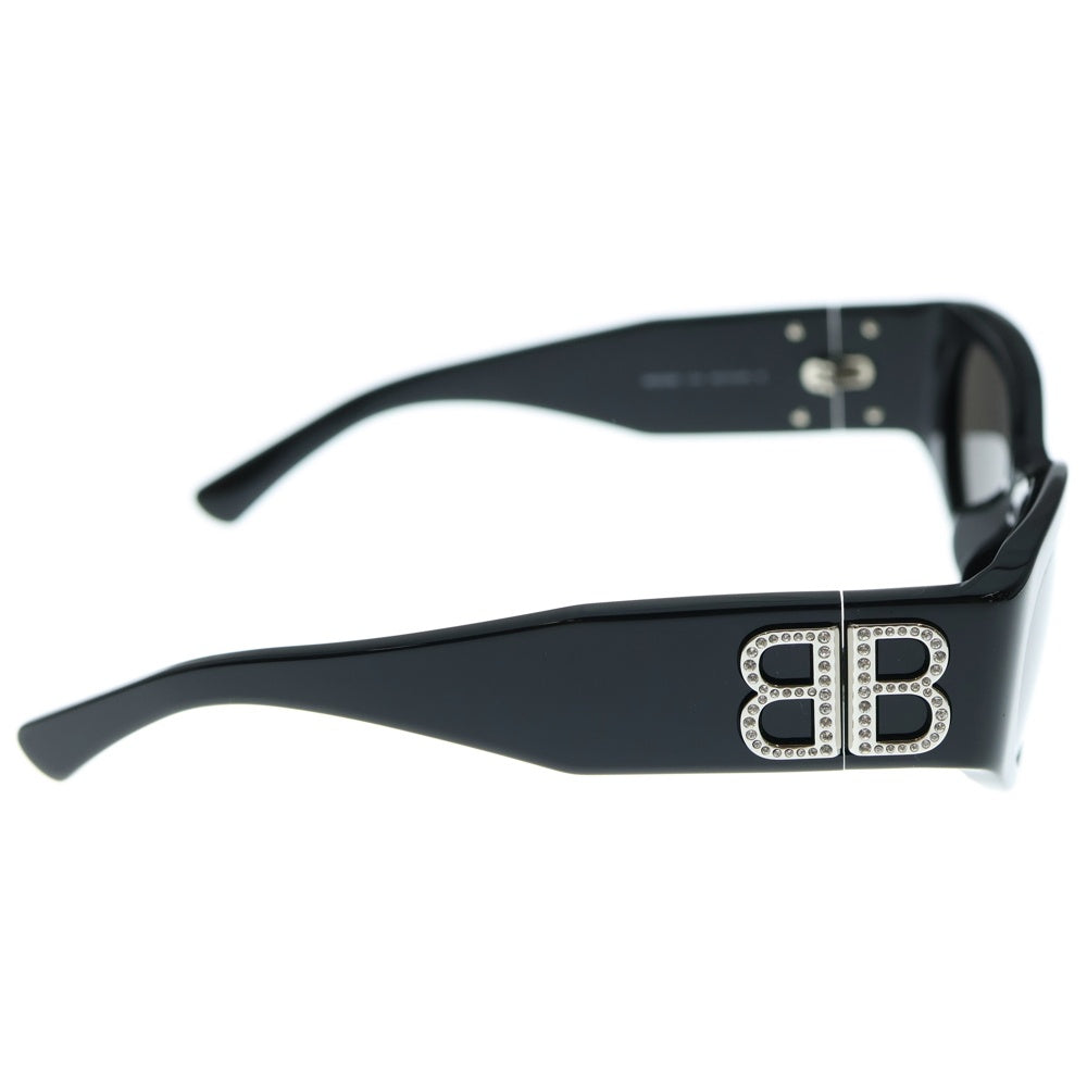 BALENCIAGA(バレンシアガ) Bossy Round Af Sunglasses ラインストーン装飾 ラウンドシェイプサングラス 眼鏡 アイウェア ブラック BB0324SK