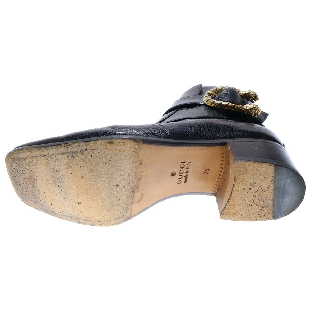 GUCCI(グッチ) タイガーバックル レザーショートブーツ ブラック 437325