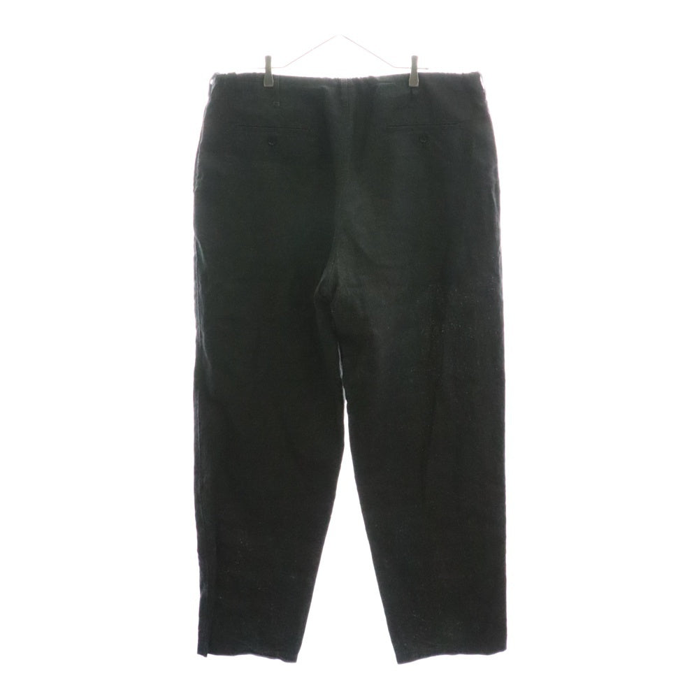 Ground Y(グラウンドワイ) Sumi Ink-Dyed Linen Work Pants リネン オーバーサイズパンツ ブラック GI-P07-301
