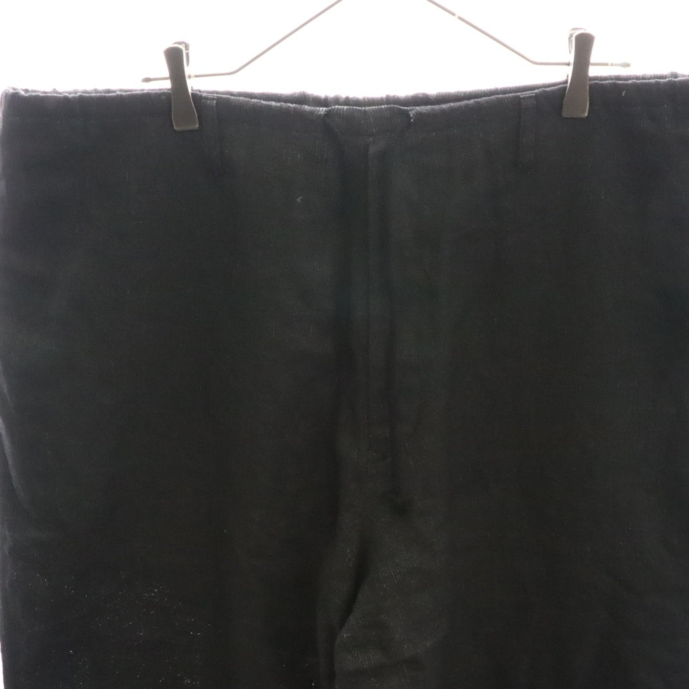 Ground Y(グラウンドワイ) Sumi Ink-Dyed Linen Work Pants リネン オーバーサイズパンツ ブラック GI-P07-301