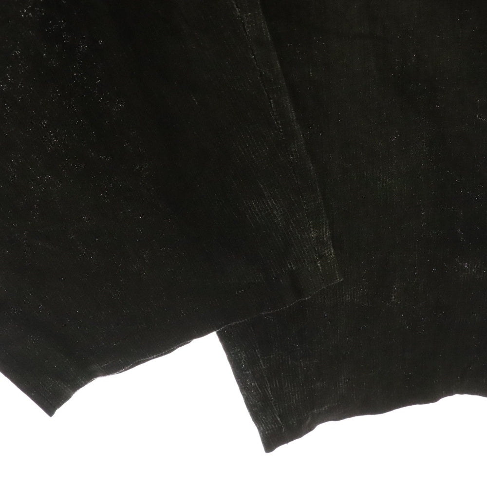 Ground Y(グラウンドワイ) Sumi Ink-Dyed Linen Work Pants リネン オーバーサイズパンツ ブラック GI-P07-301