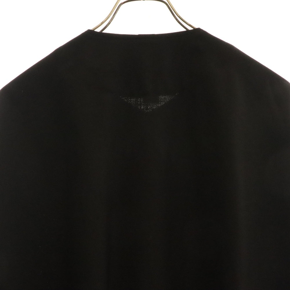 Ground Y(グラウンドワイ) FRONT TUCK NO COLLAR COAT アシンメトリー ノーカラーテーラードコート ブラック GI-C01-100