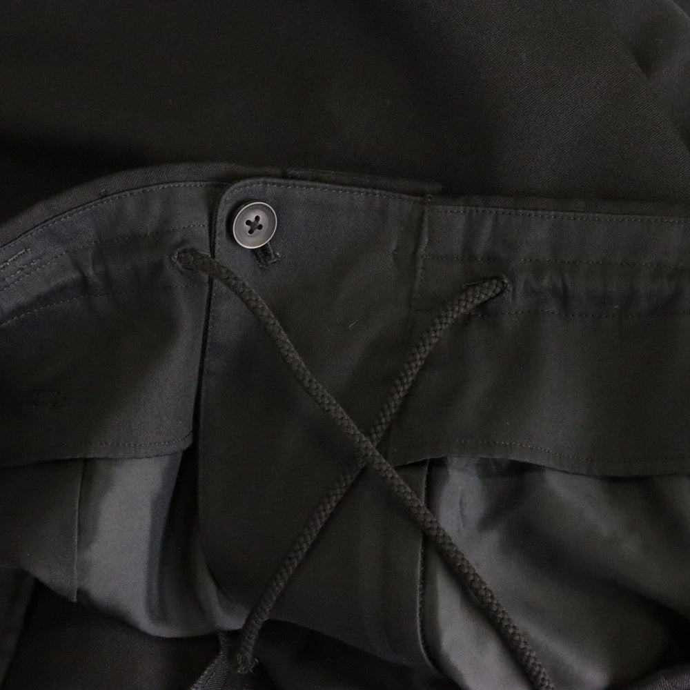 Yohji Yamamoto(ヨウジヤマモト) 20AW GABARDINE THICK PANTS ギャバジンオーバーサイズ ワイドスラックスパンツ ブラック HR-P19-100