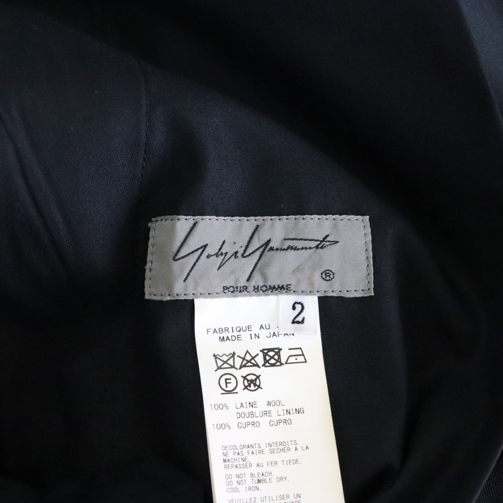 Yohji Yamamoto(ヨウジヤマモト) 20AW GABARDINE THICK PANTS ギャバジンオーバーサイズ ワイドスラックスパンツ ブラック HR-P19-100