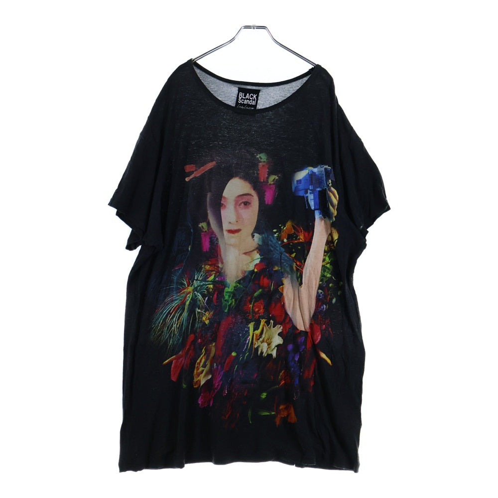 BLACK Scandal Yohji Yamamoto(ブラックスキャンダルヨウジヤマモト) 19SS 色女 フロント プリント オーバーサイズ半袖Tシャツ マルチ HH-T39-272