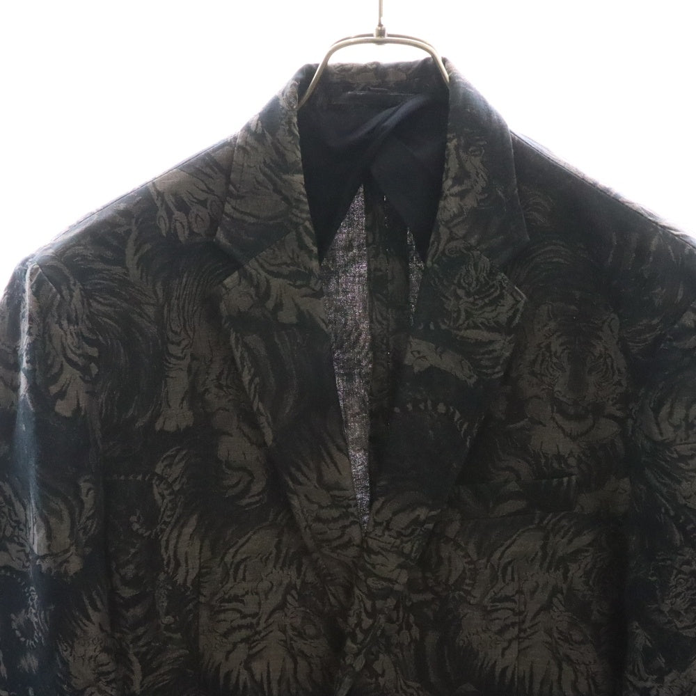 NO BRAND(ノーブランド) ROBRTO CAVALLI ロベルトカヴァリ タイガー総柄 テーラードジャケット ブラウン EN011A3301