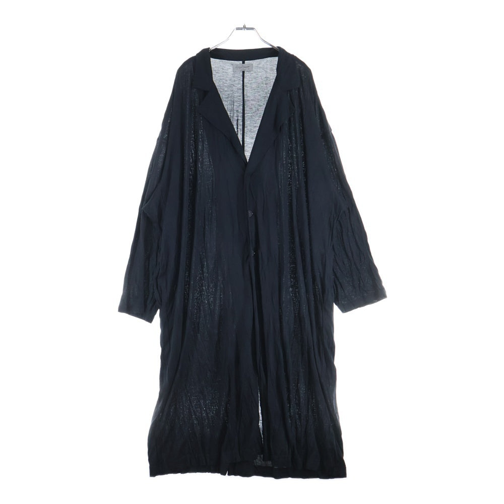 Yohji Yamamoto(ヨウジヤマモト) 21SS 21SS シワ加工天竺ロングシャツジャケット ブラック HD-T11-270