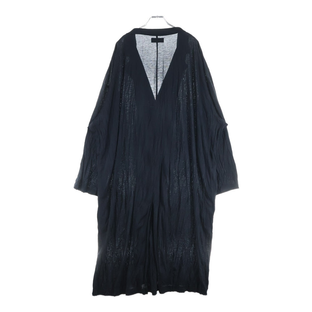 Yohji Yamamoto(ヨウジヤマモト) 21SS 21SS シワ加工天竺ロングシャツジャケット ブラック HD-T11-270