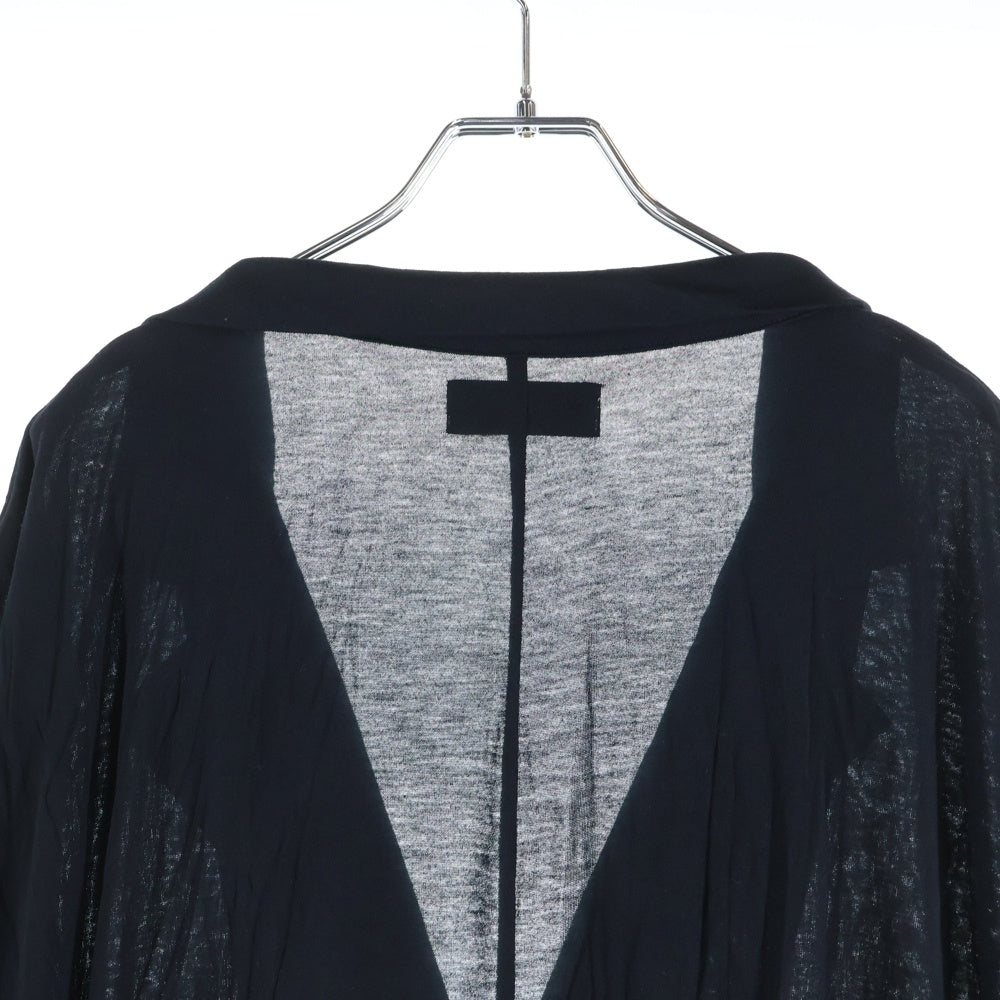 Yohji Yamamoto(ヨウジヤマモト) 21SS 21SS シワ加工天竺ロングシャツジャケット ブラック HD-T11-270