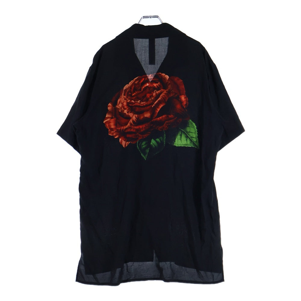 Ground Y(グラウンドワイ) SHORT SLEEVE PAJAMA-STYLE SHIRT バックプリント 半袖シャツ ブラック GI-B11-207