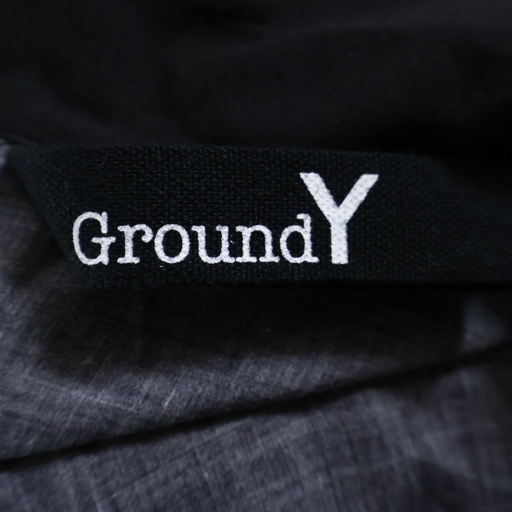Ground Y(グラウンドワイ) SHORT SLEEVE PAJAMA-STYLE SHIRT バックプリント 半袖シャツ ブラック GI-B11-207