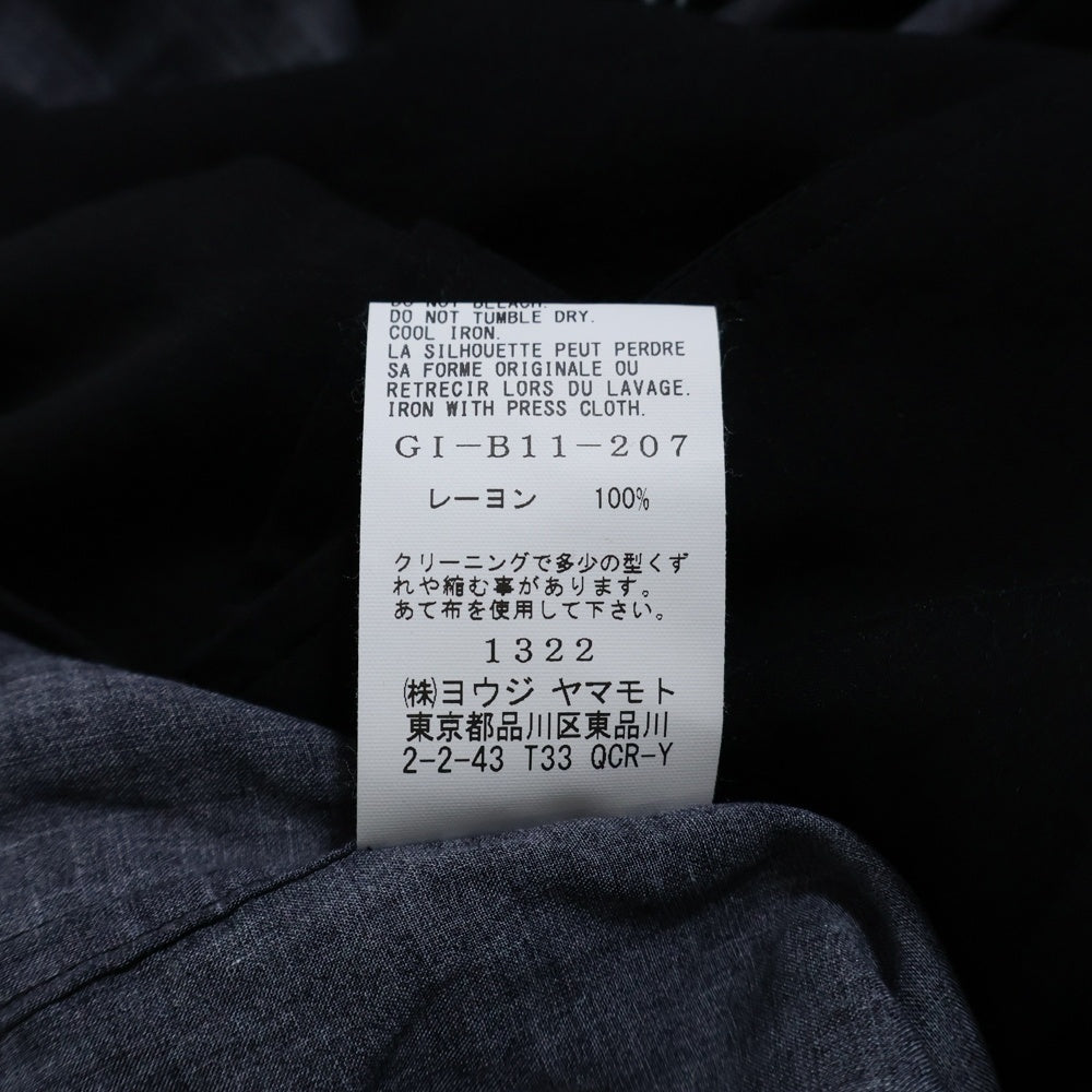 Ground Y(グラウンドワイ) SHORT SLEEVE PAJAMA-STYLE SHIRT バックプリント 半袖シャツ ブラック GI-B11-207