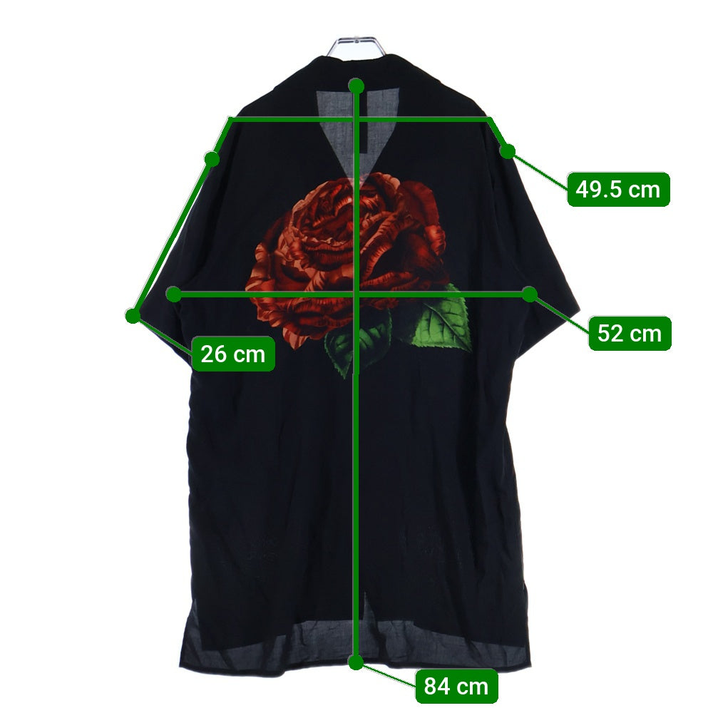 Ground Y(グラウンドワイ) SHORT SLEEVE PAJAMA-STYLE SHIRT バックプリント 半袖シャツ ブラック GI-B11-207