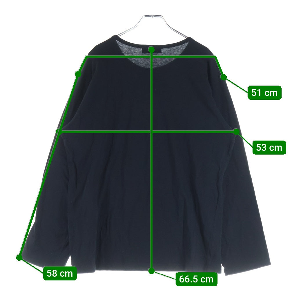 Yohji Yamamoto(ヨウジヤマモト) EYE PRINT ROUND NECK LONG SLEEVES フロントプリント 長袖Tシャツ ブラック HD-T44-039