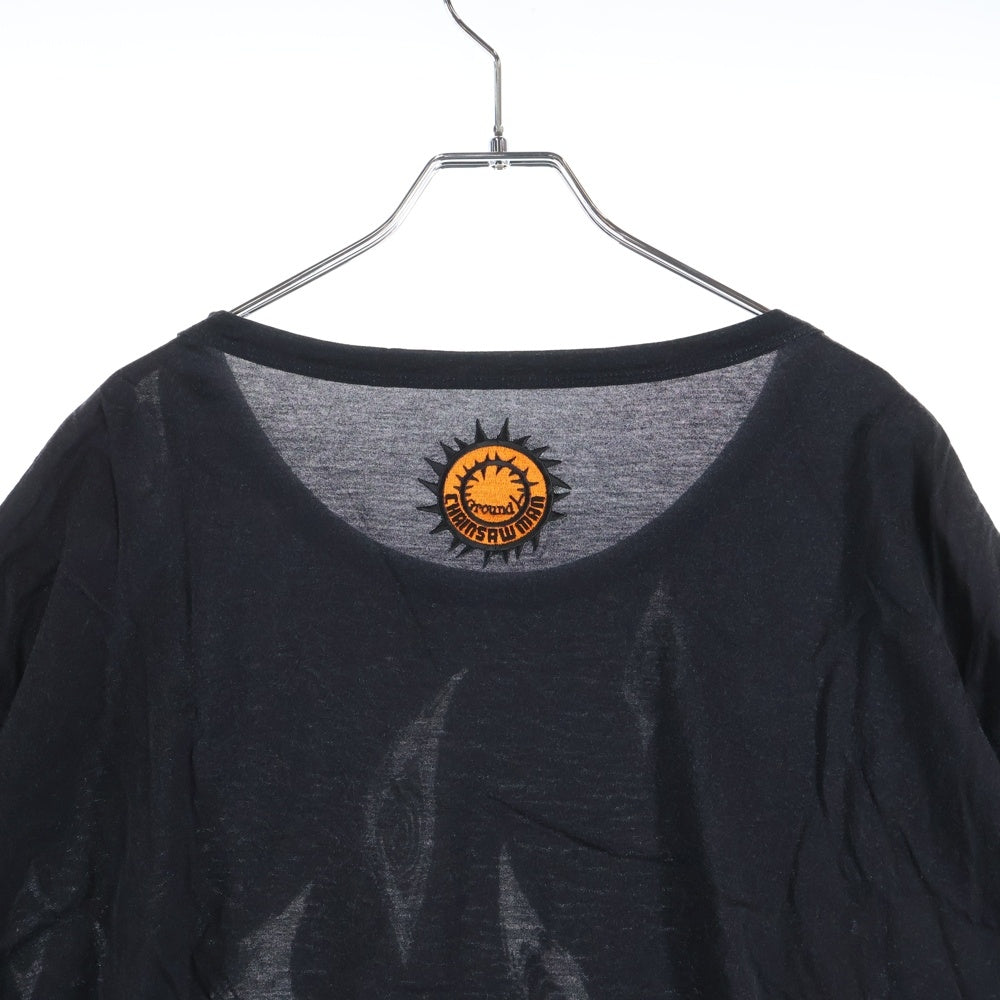 Ground Y(グラウンドワイ) ×CHAINSAW MAN Fox Devil Eyes Cotton TEE チェンソーマン フォックスデビルアイ 半袖プリントTシャツ ブラック GF-T08-013