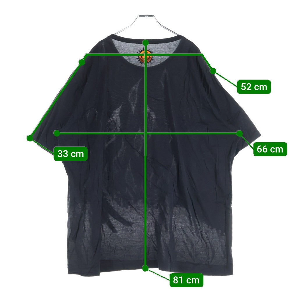 Ground Y(グラウンドワイ) ×CHAINSAW MAN Fox Devil Eyes Cotton TEE チェンソーマン フォックスデビルアイ 半袖プリントTシャツ ブラック GF-T08-013