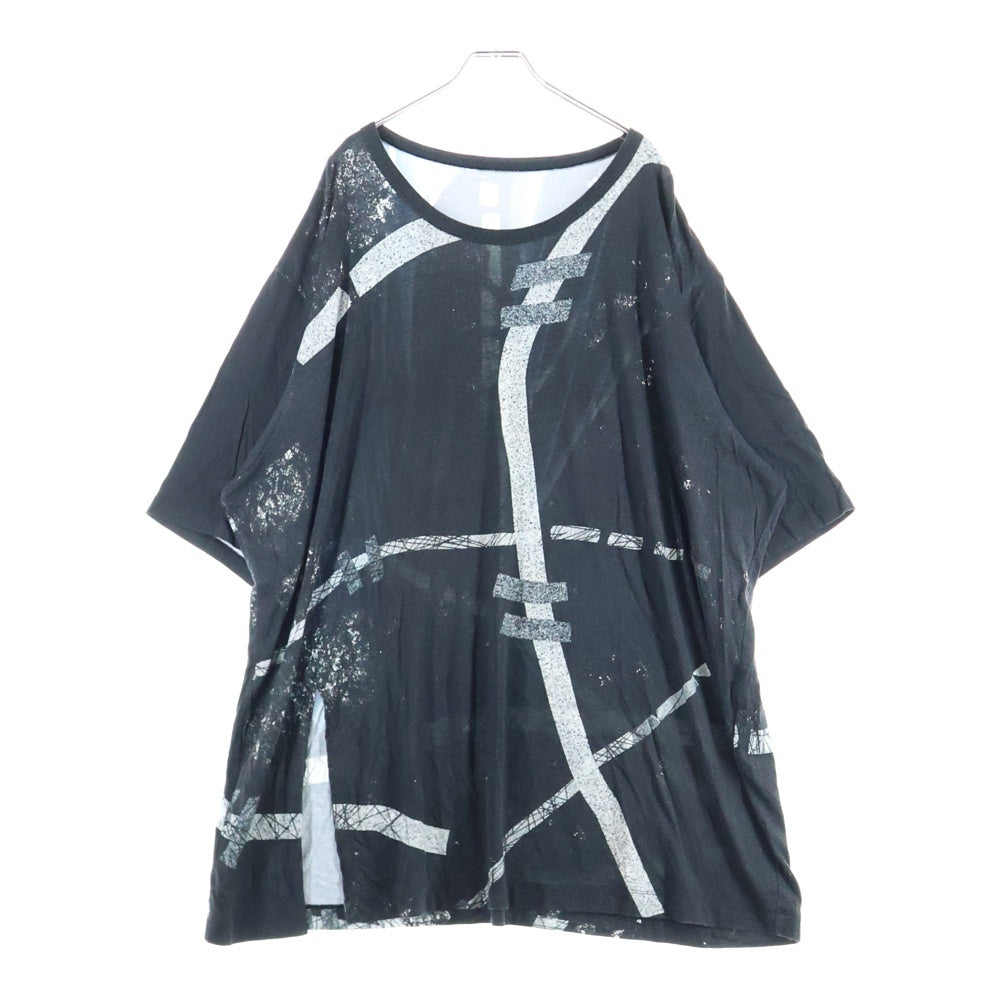 Ground Y(グラウンドワイ) ×呪術廻戦 総柄プリント オーバーサイズ半袖Tシャツ ブラック GN-T03-004