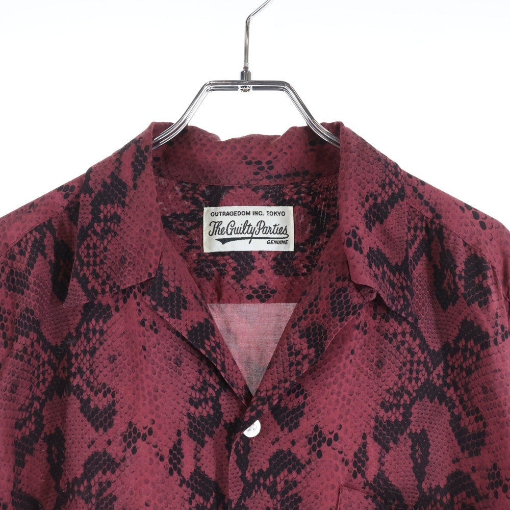 WACKO MARIA(ワコマリア) 21SS パイソン柄 グラフィティ長袖シャツ レッド