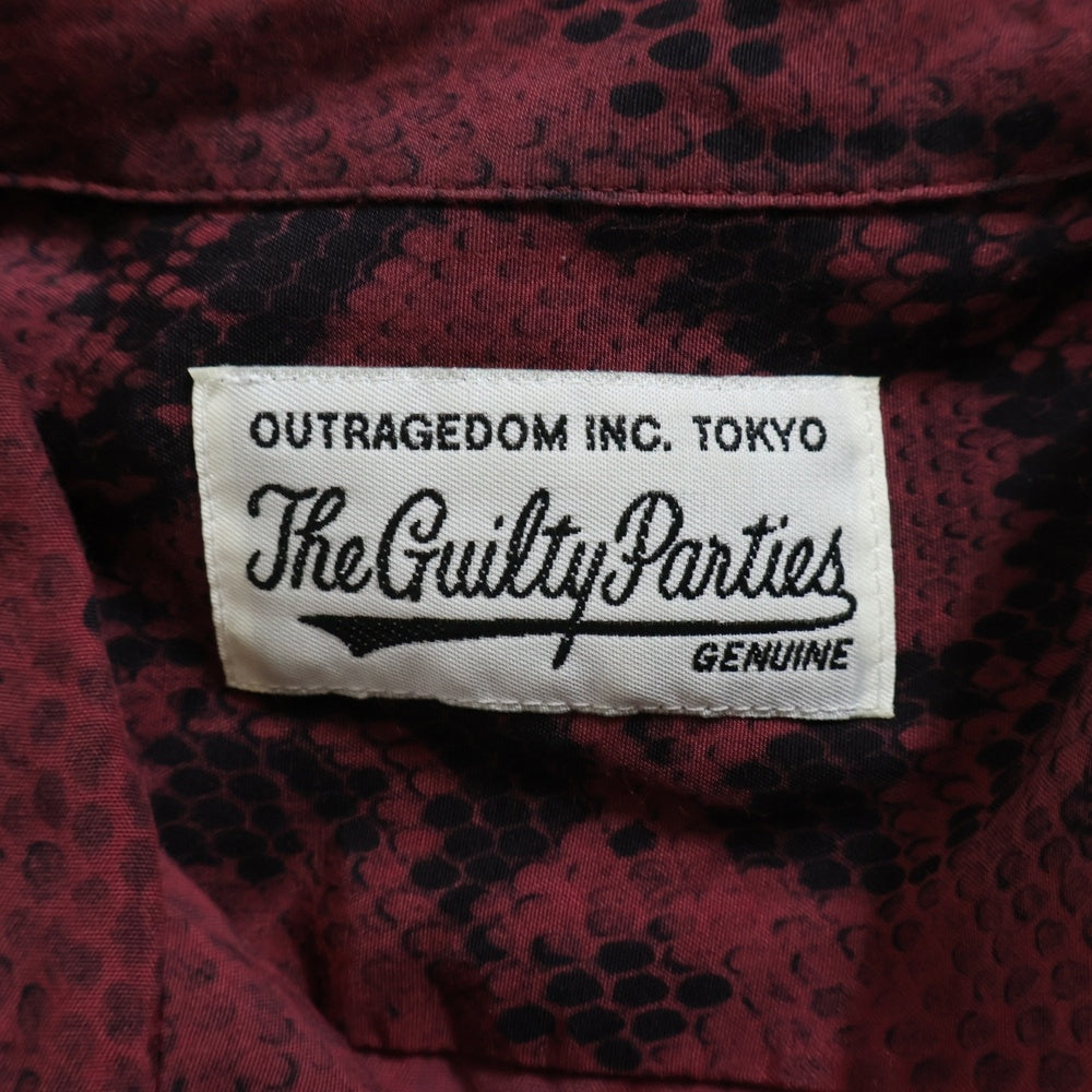 WACKO MARIA(ワコマリア) 21SS パイソン柄 グラフィティ長袖シャツ レッド