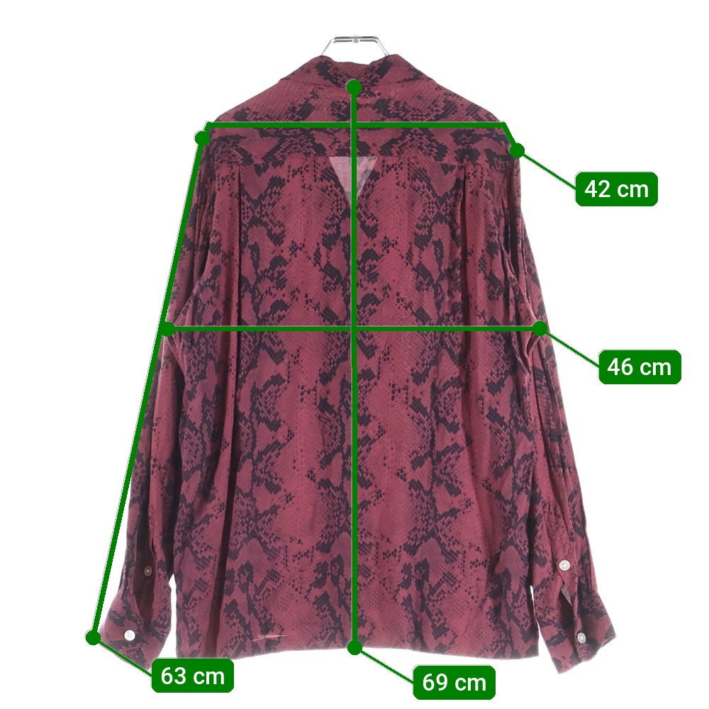 WACKO MARIA(ワコマリア) 21SS パイソン柄 グラフィティ長袖シャツ レッド