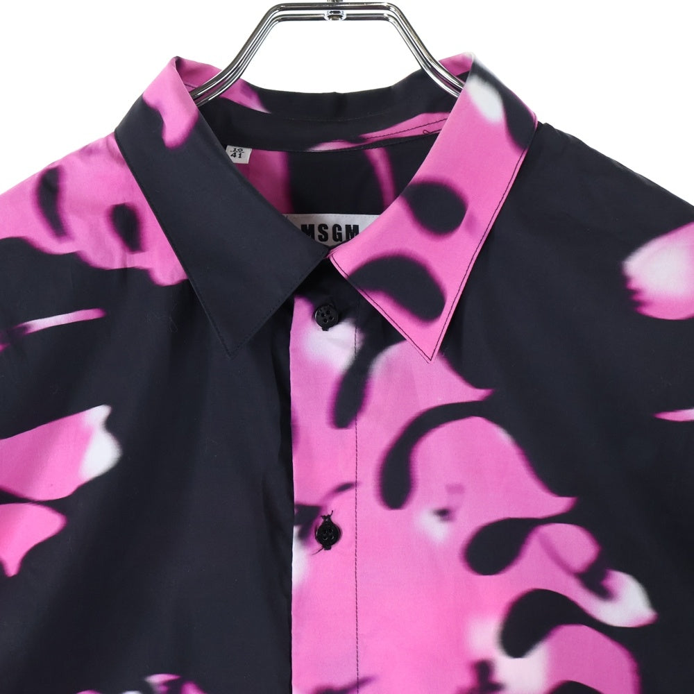 MSGM(エムエスジーエム) 総柄フラワーデザイン 半袖シャツ ブラック 3040ME20 217011-12