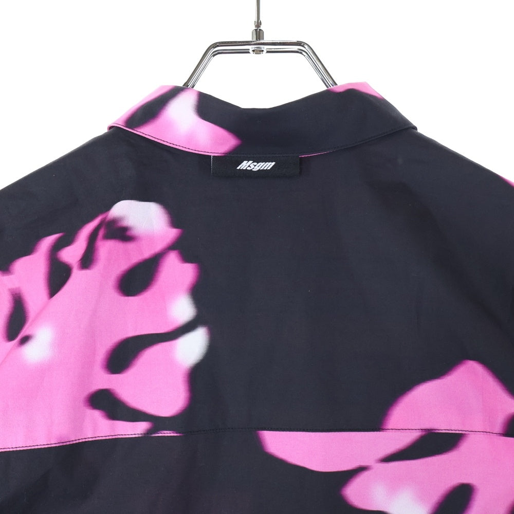 MSGM(エムエスジーエム) 総柄フラワーデザイン 半袖シャツ ブラック 3040ME20 217011-12