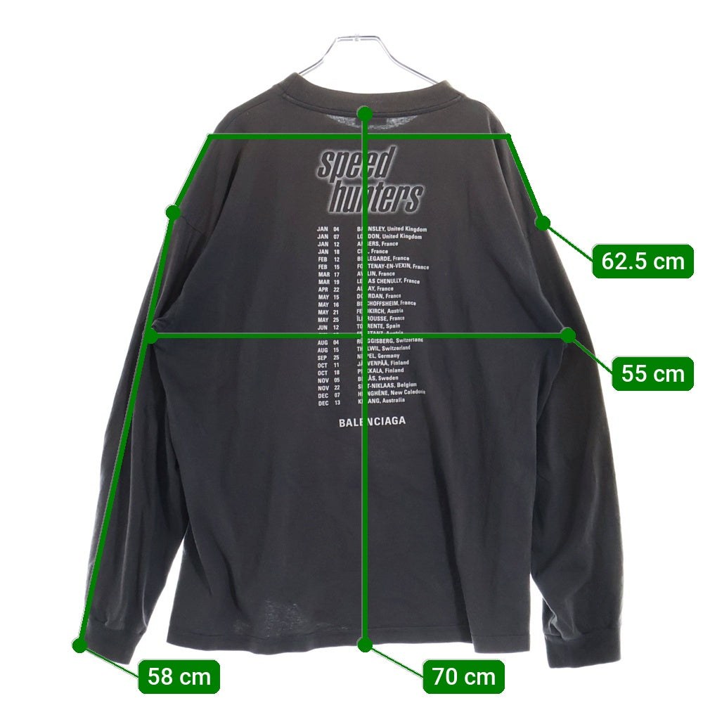 BALENCIAGA(バレンシアガ) 18AW Speed Hunters L/S T-Shirt スピードハンターズ 長袖Tシャツ ロンT ブラック 541881 TCV38