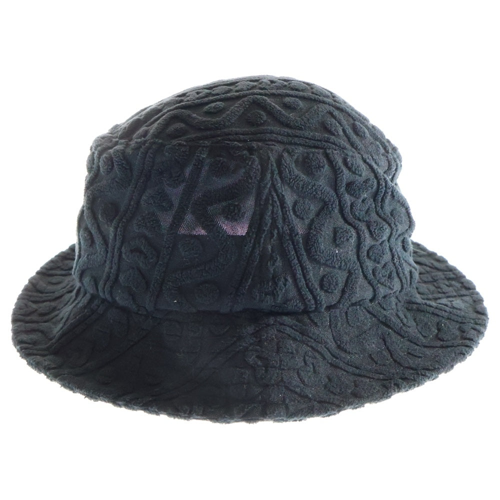 SUPREME(シュプリーム) 23SS Terry Pattern Crusher ジャガード 総柄 クラッシャーハット バケットハット ブラック