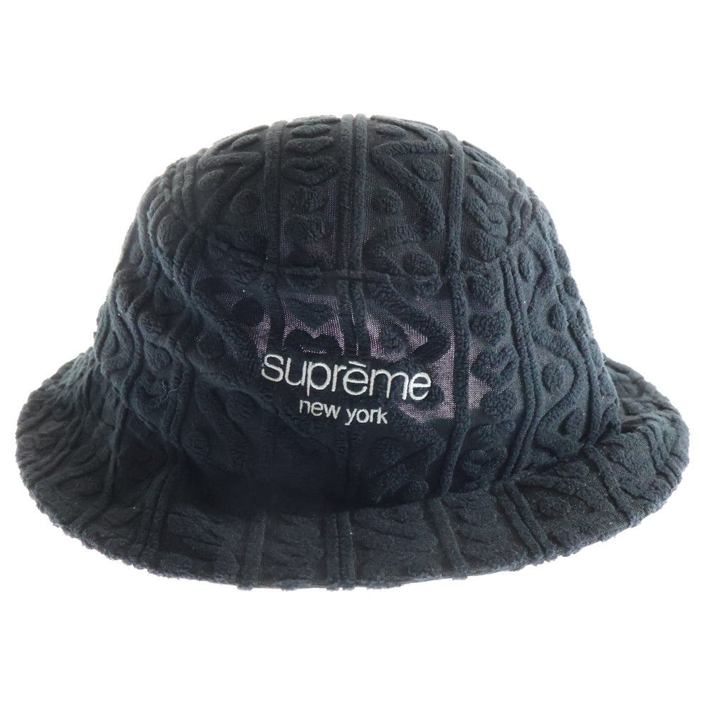 SUPREME(シュプリーム) 23SS Terry Pattern Crusher ジャガード 総柄 クラッシャーハット バケットハット ブラック