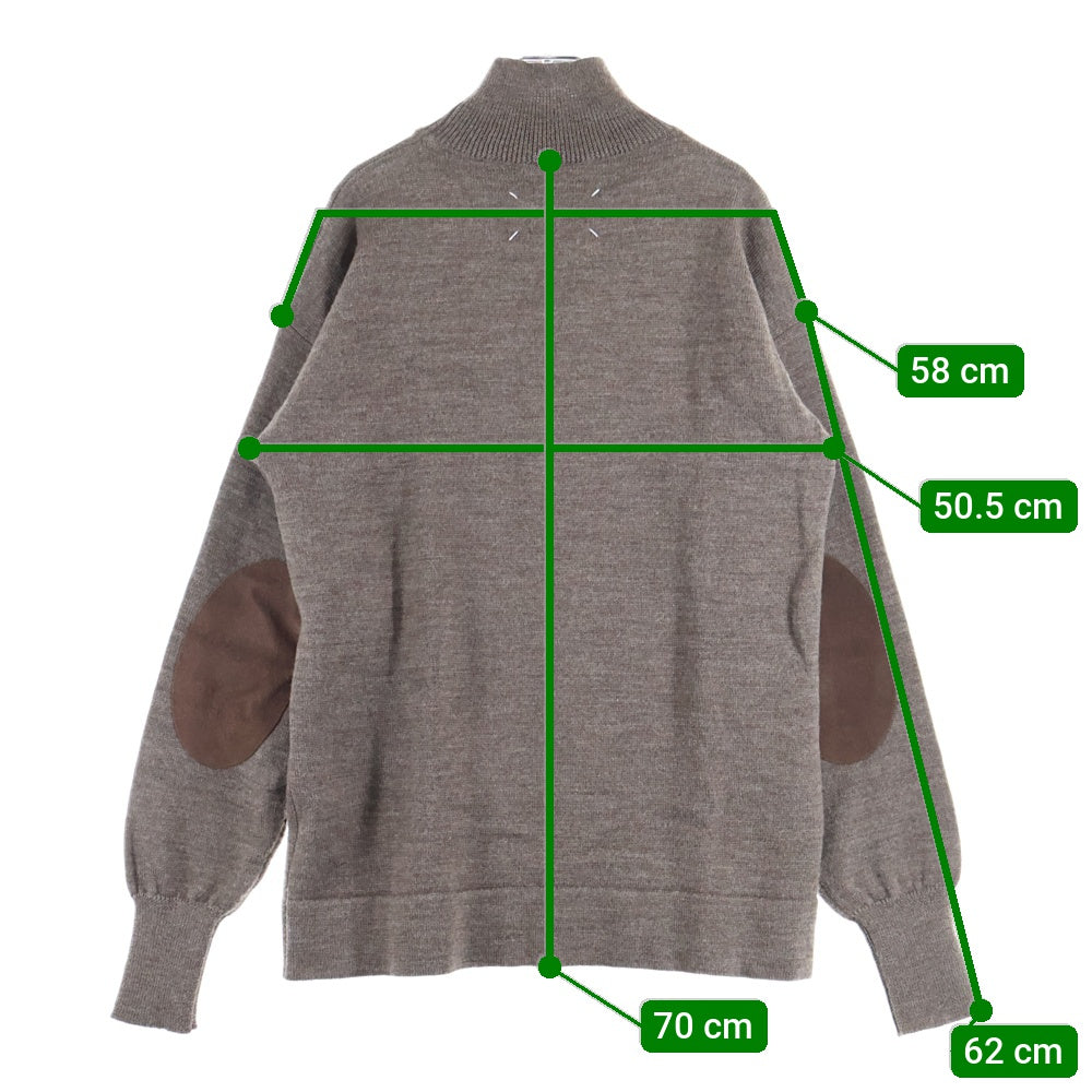 Maison Margiela 10(メゾン マルジェラ) 21AW ELBOW PATCH TURTLENECK KNIT エルボーパッチ タートルネック ニットセーター ブラウン S50HA1029 S17835